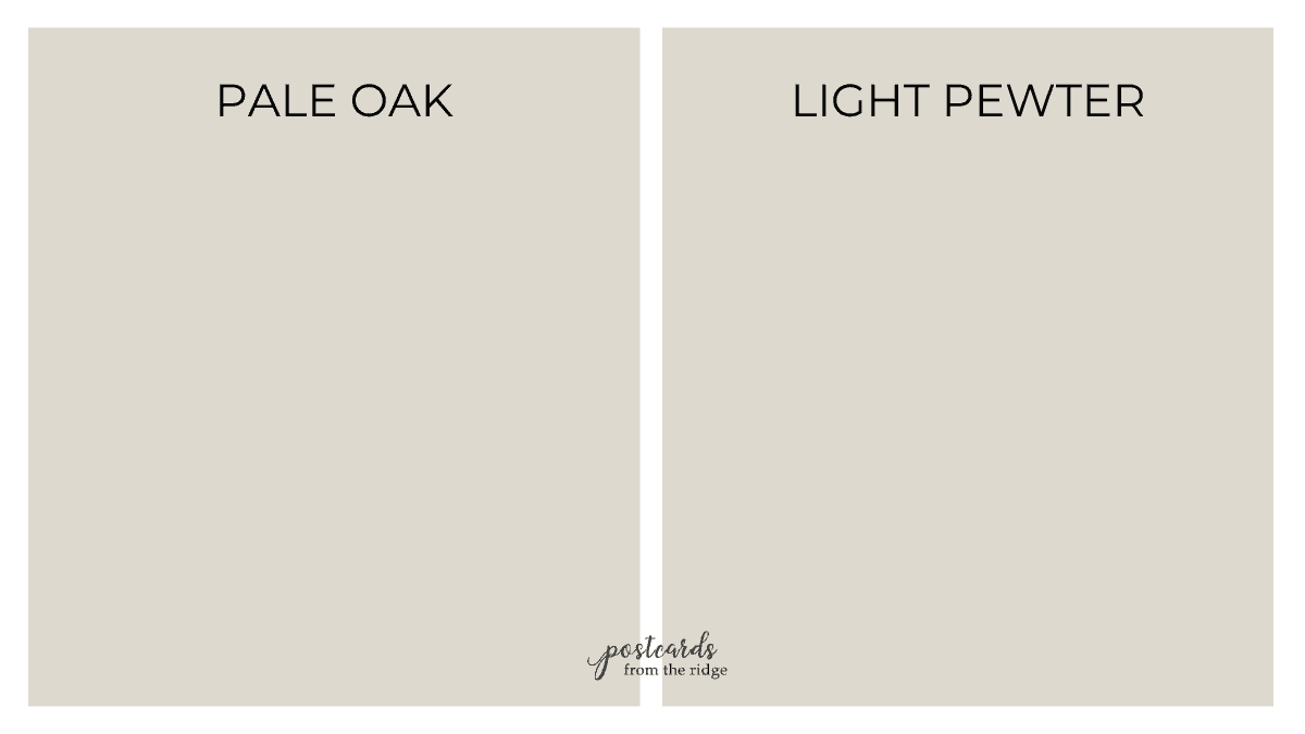 pale oak benjamin moore vs light pewter
