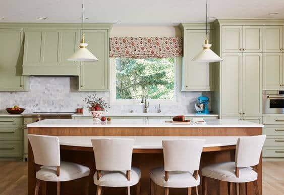 sage green color kitchen cabinets Softened Green Sherwin Williams