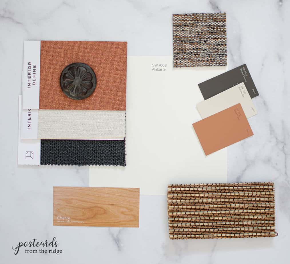 Sherwin Williams alabaster coordinating colors with urbane bronze and earth tones