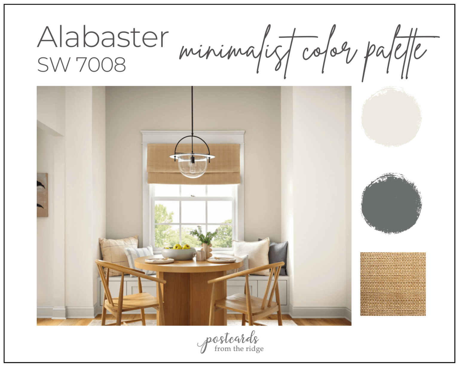 Sherwin Williams Alabaster SW7008 Color Palettes and Review - Postcards ...