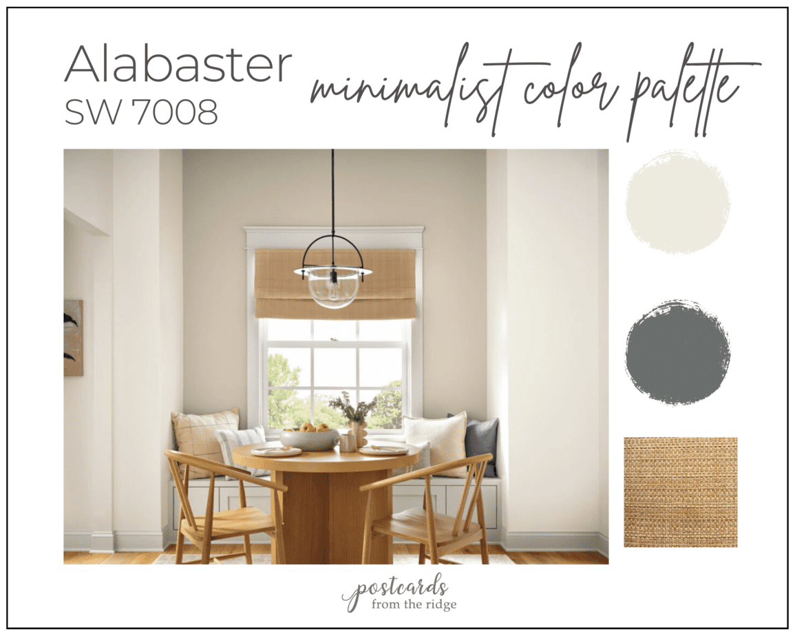 Sherwin Williams Alabaster SW7008 Color Palettes and Review - Postcards ...