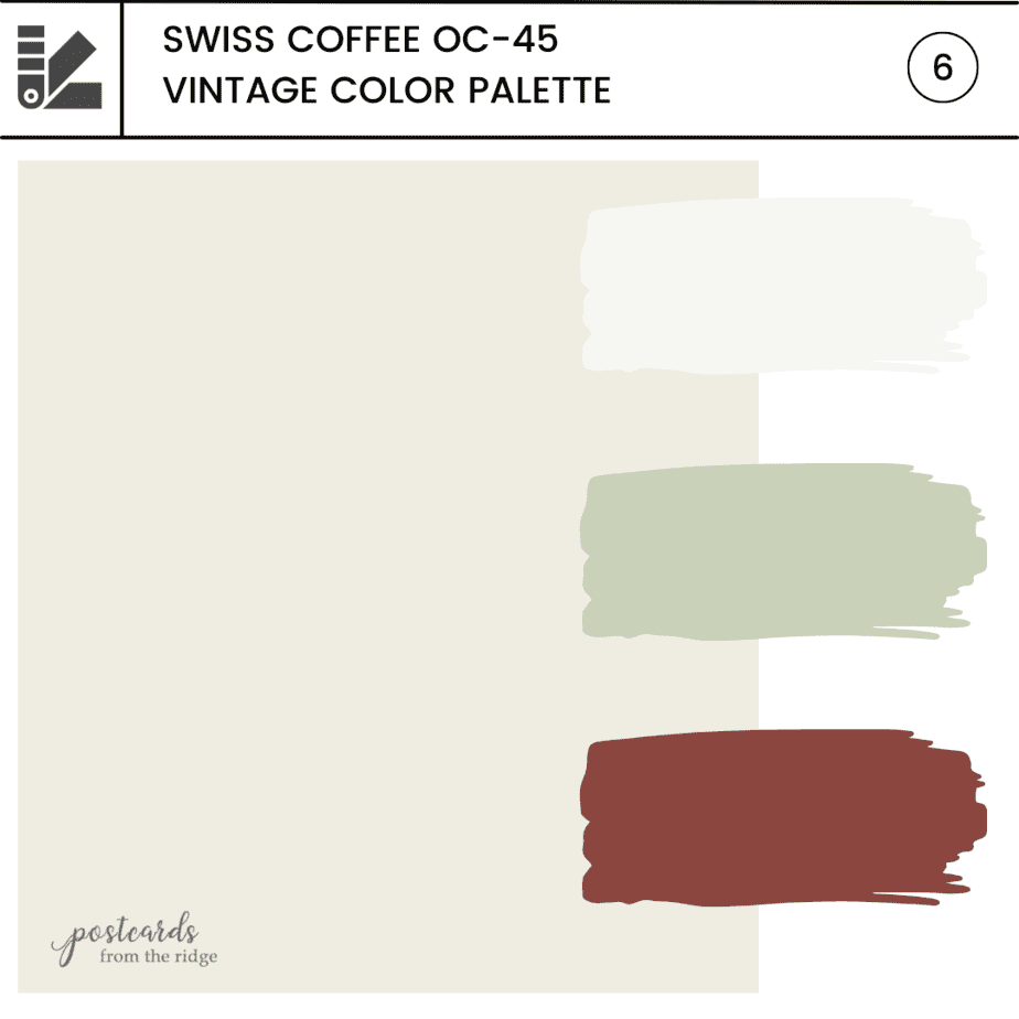 benjamin moore swiss coffee vintage color palette