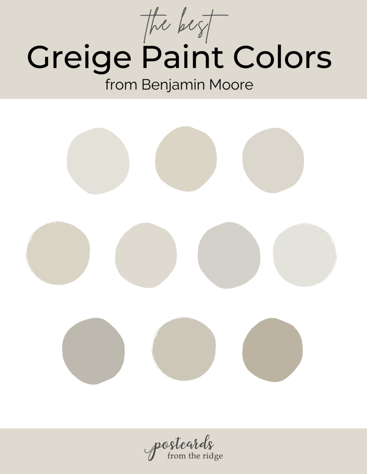15 Best Greige Paint Colors & Palettes Postcards from the Ridge