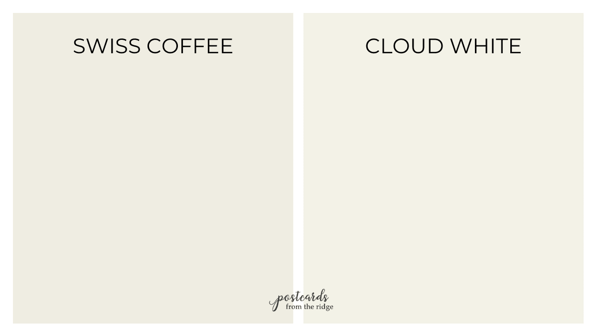 swiss coffee vs cloud white