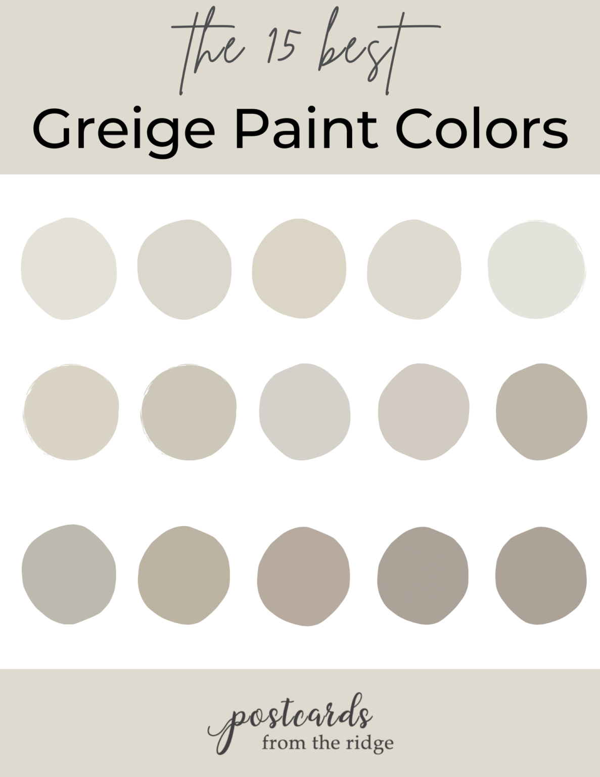 15 Best Greige Paint Colors & Palettes Postcards from the Ridge