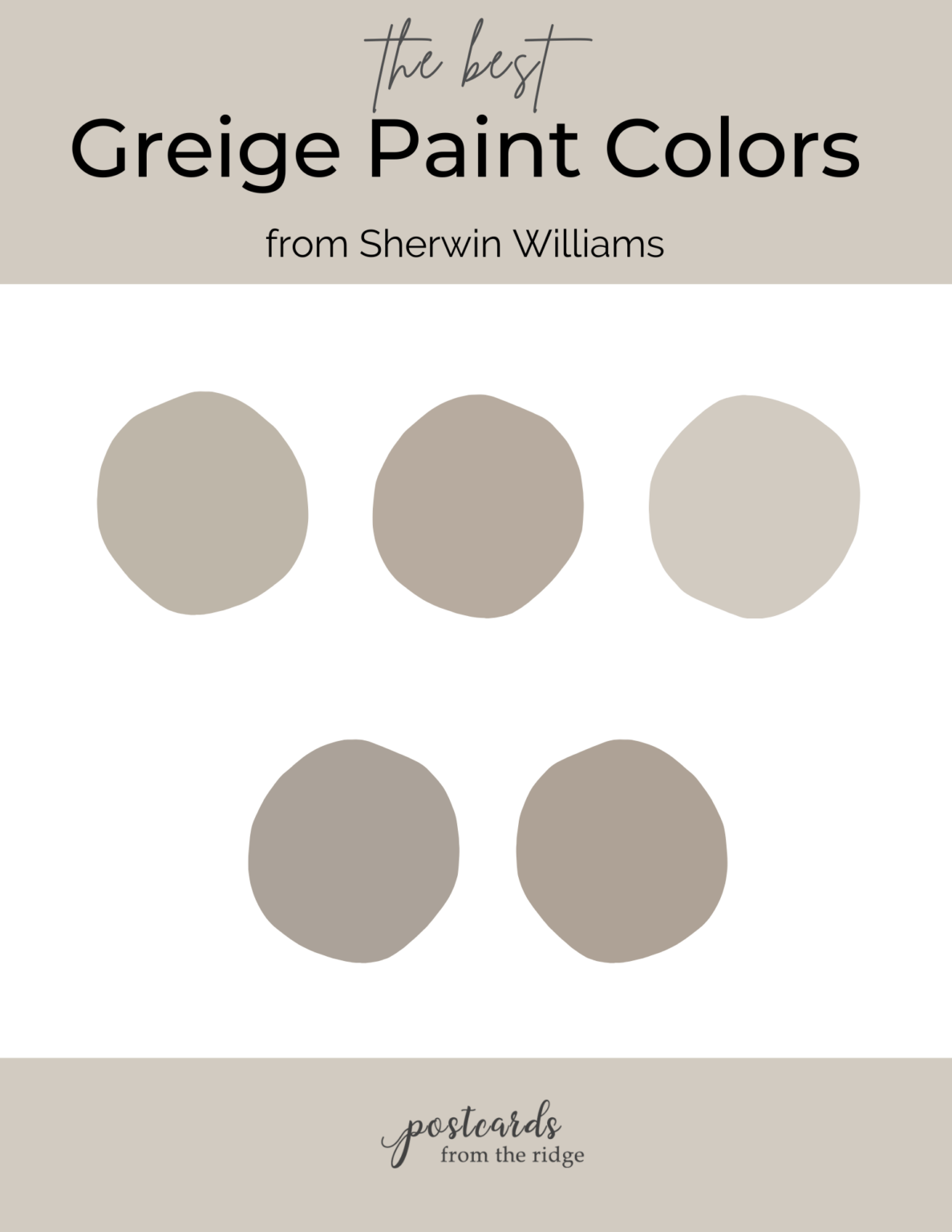 15 Best Greige Paint Colors & Palettes - Postcards from the Ridge