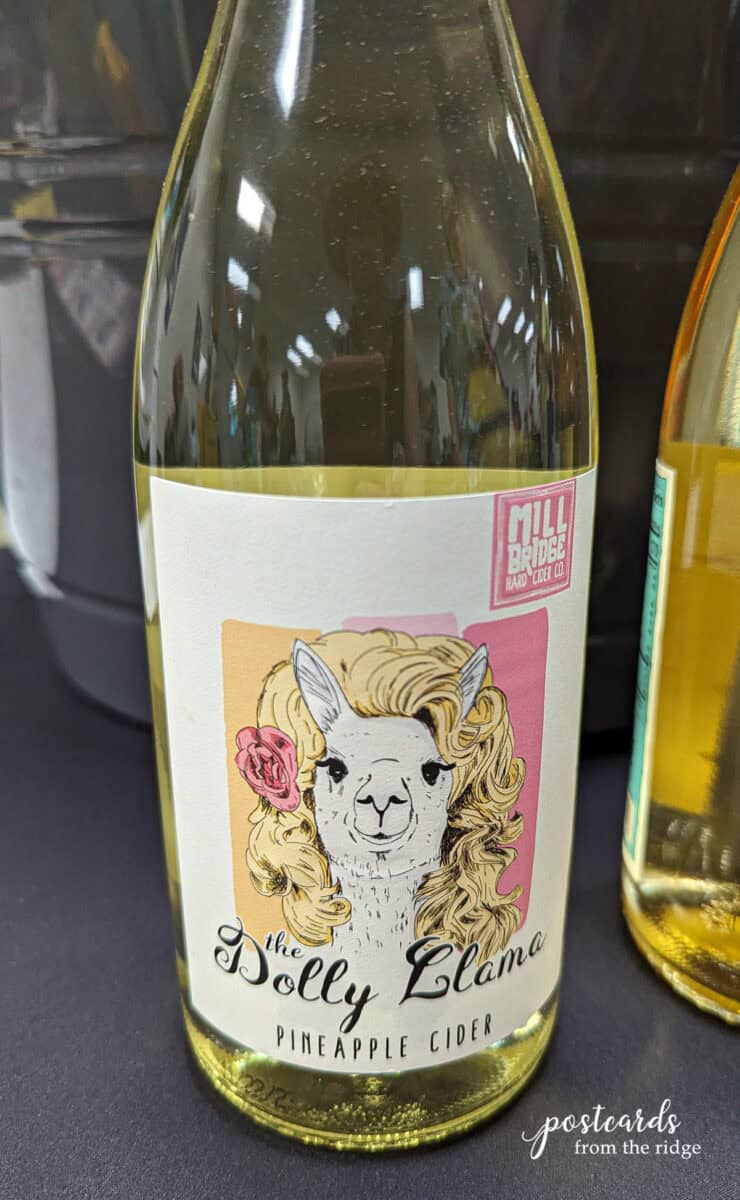 dolly llama pineapple cider at oak ridge lavender festival