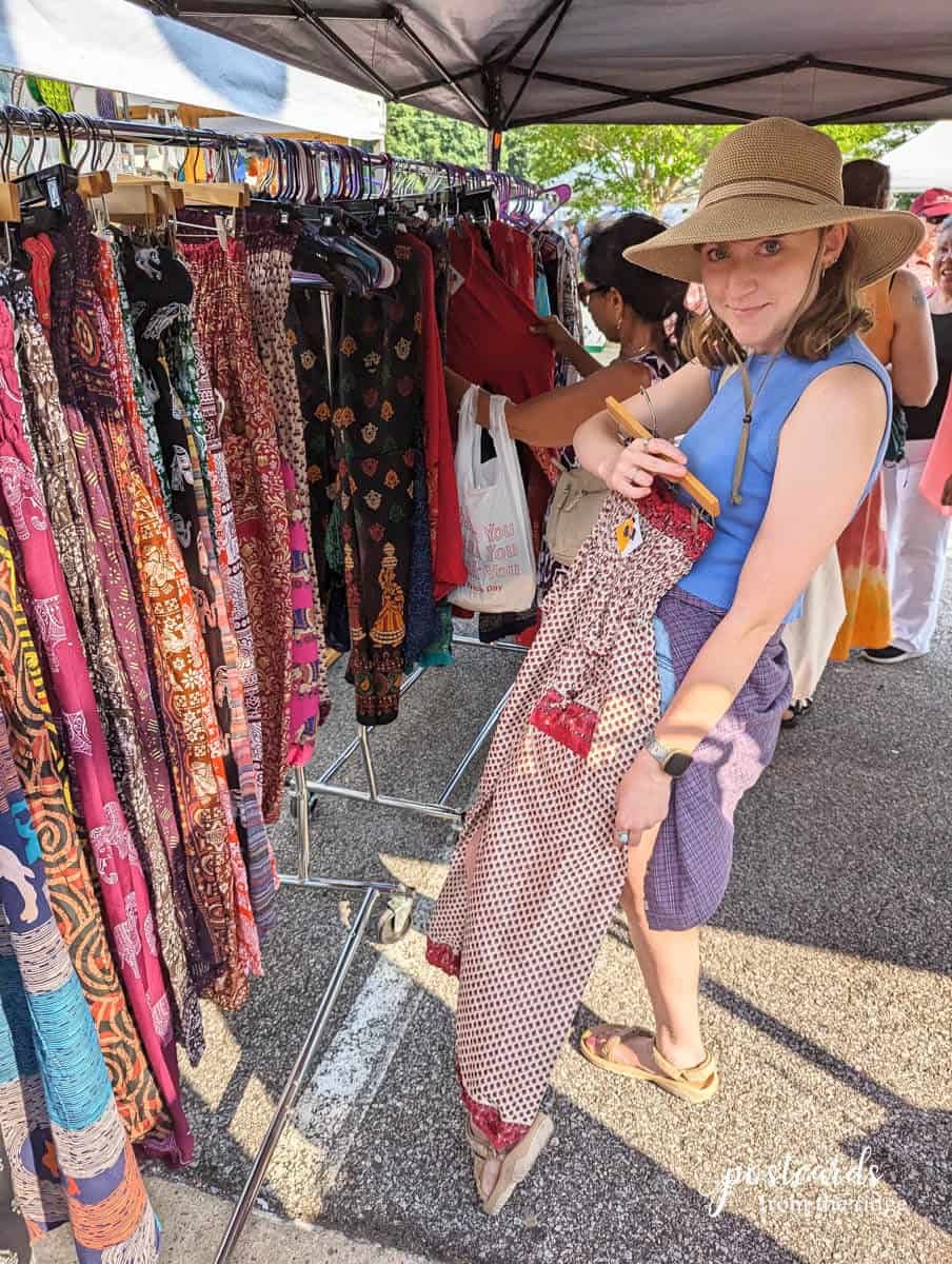 clothing vendor at lavender festival