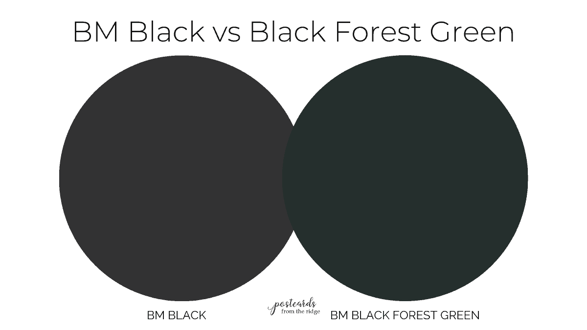 Benjamin Moore black vs black forest green