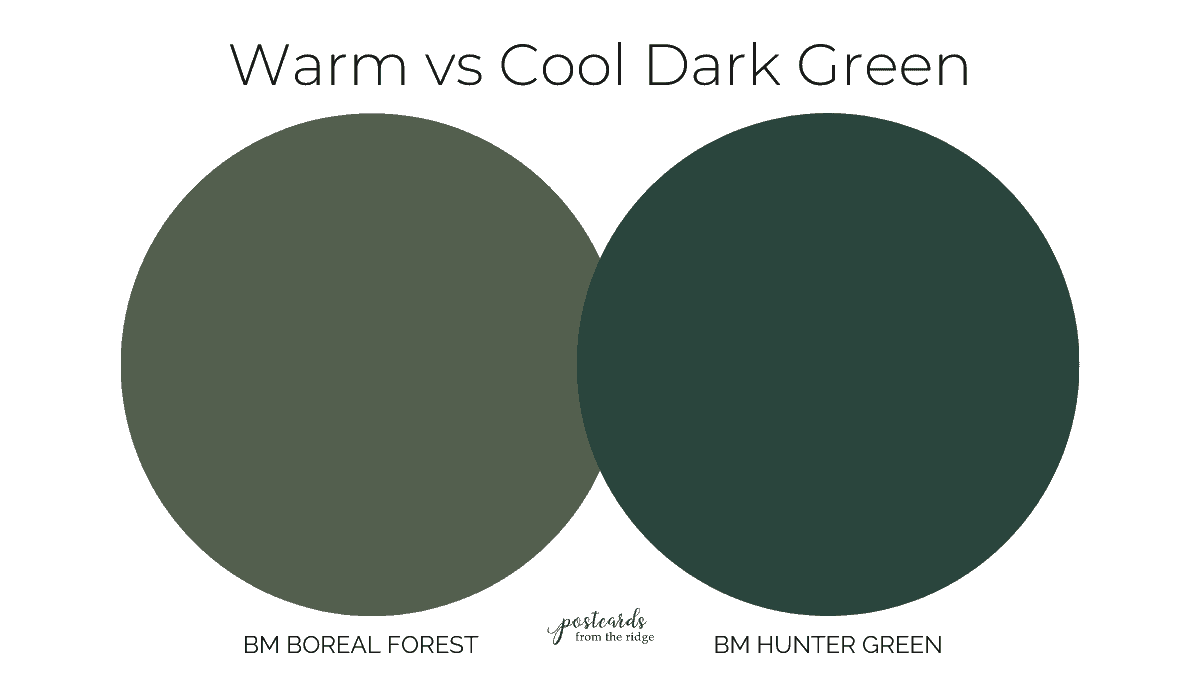 warm vs cool dark green