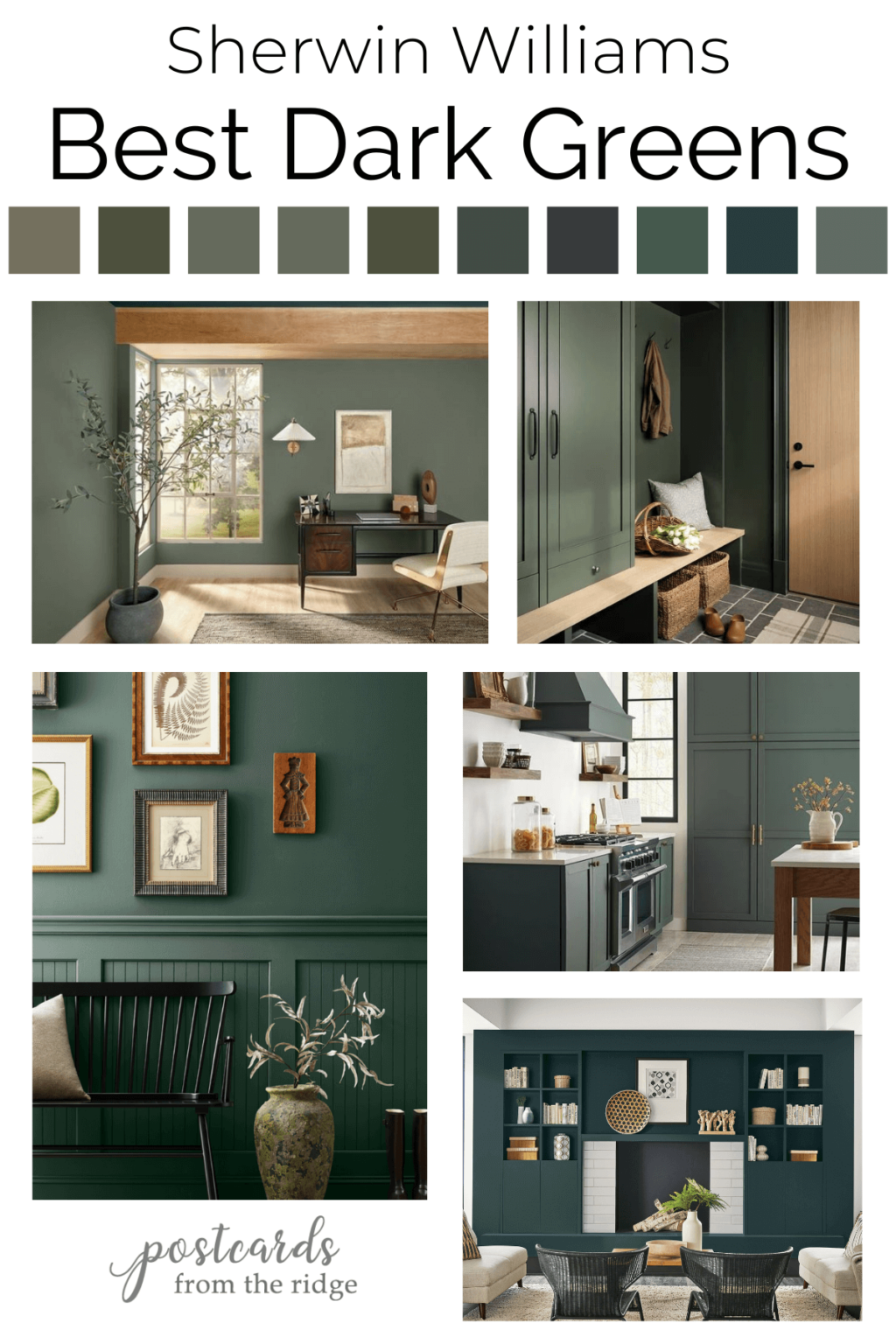 Best Sherwin Williams Dark Green Paint Colors - Postcards from the Ridge