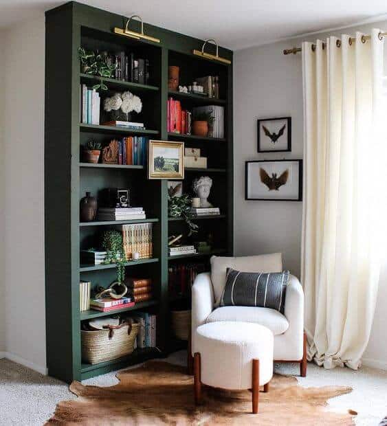 sherwin williams secret garden bookcases