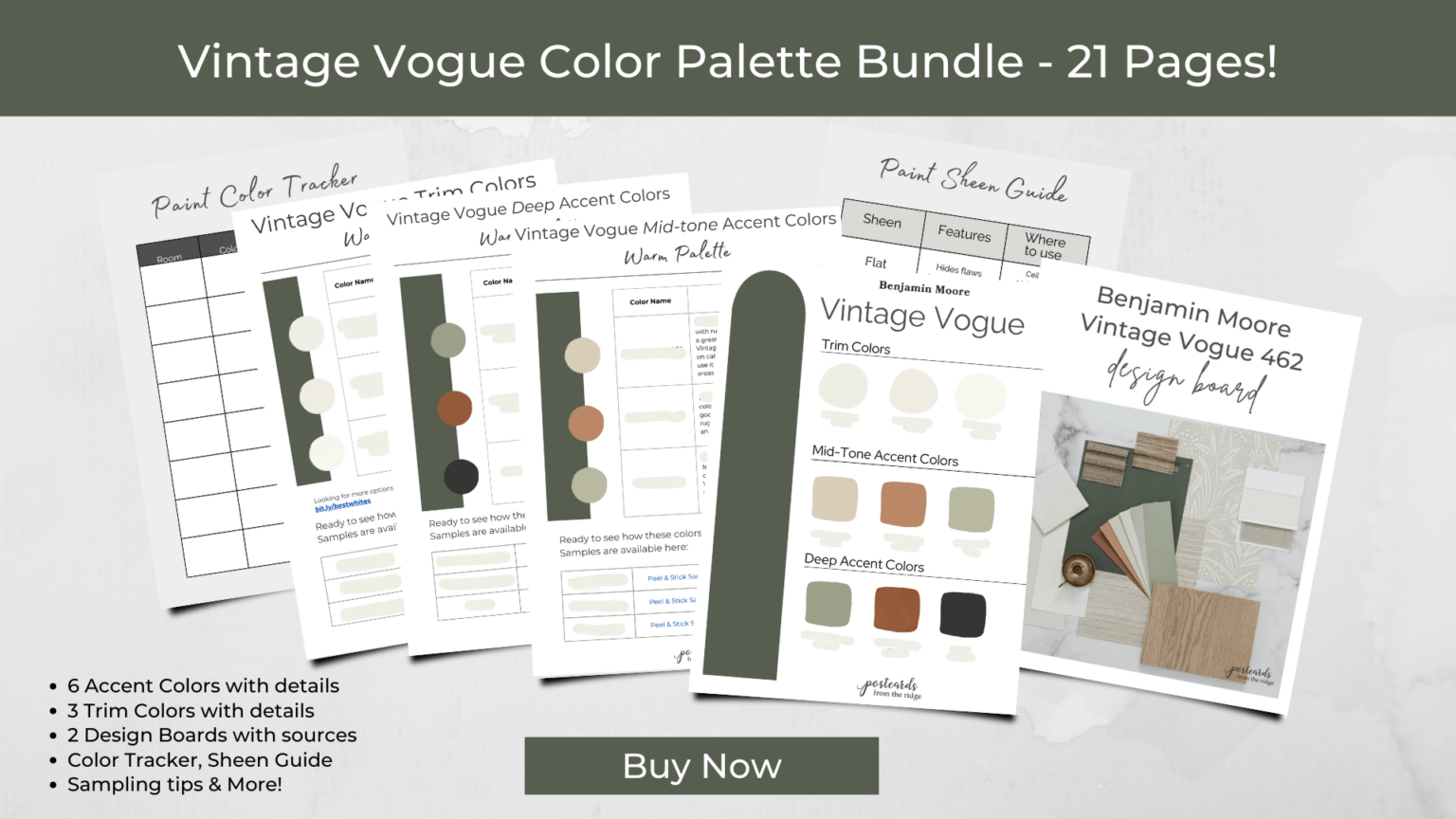 Benjamin Moore Vintage Vogue 462 Ultimate Review & Color Palette ...