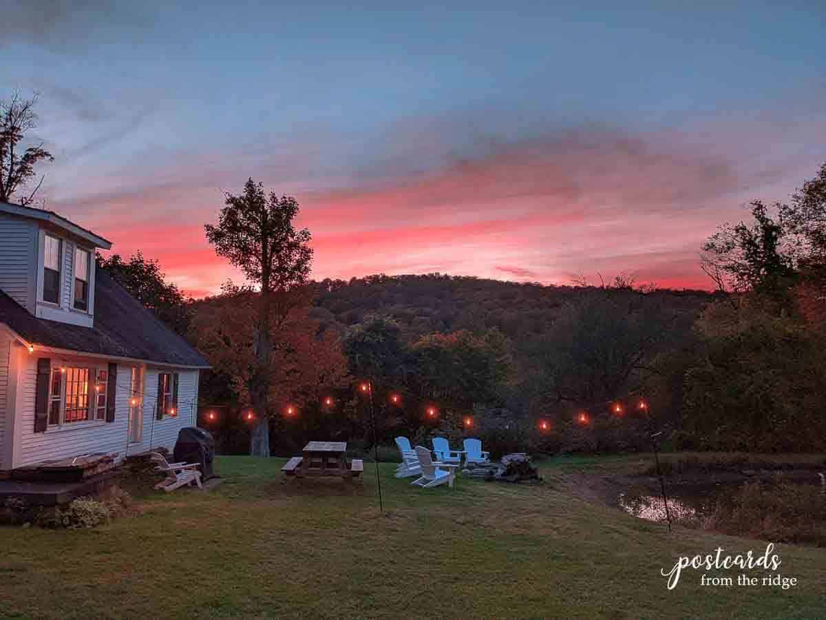 fall sunset in Vermont