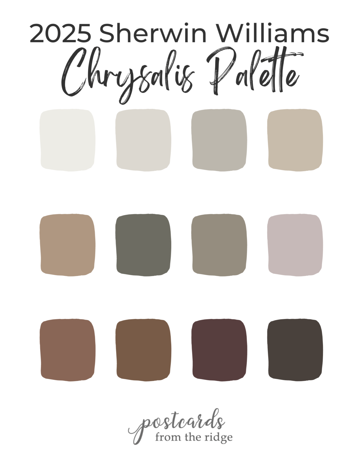 Sherwin Williams 2025 Colors Bundle Postcards From The Ridge Chrysalis Capsule 1187x1536