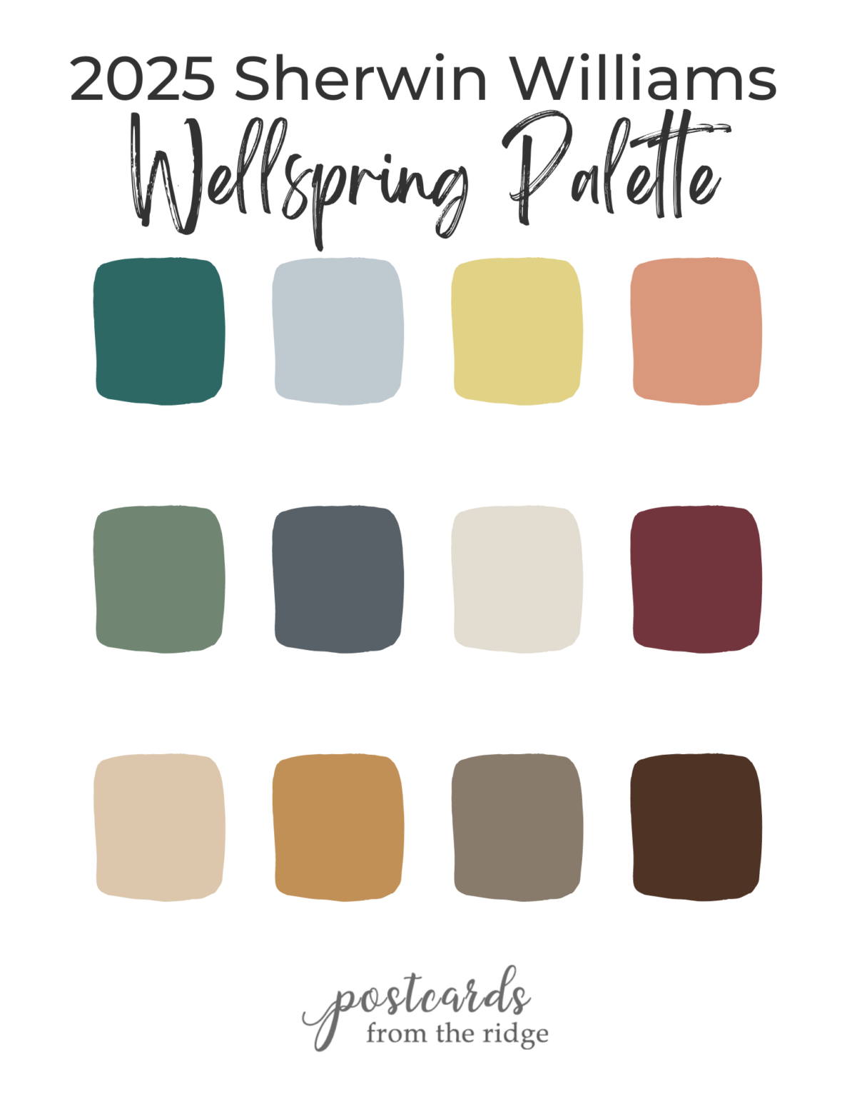 Sherwin Williams 2025 Colors Bundle - Postcards from the Ridge
