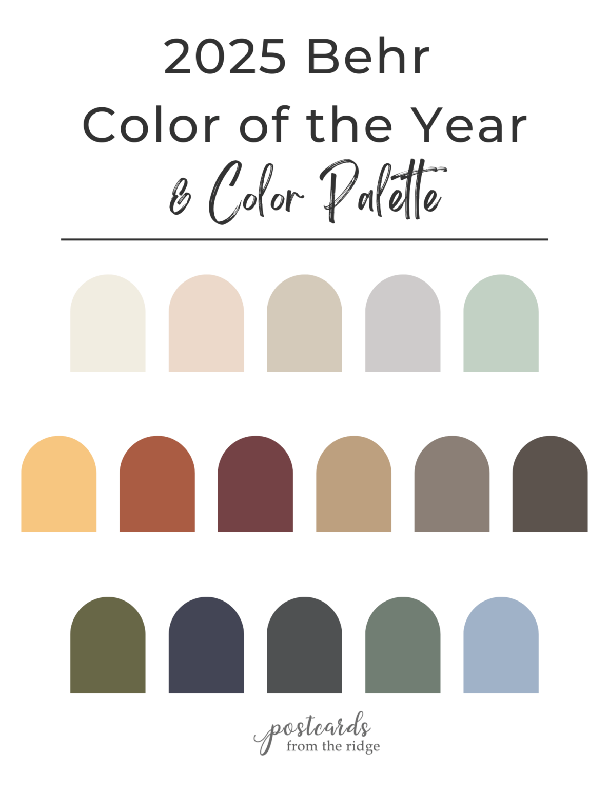 All of the 2025 Paint Color of the Year Picks..so far Postcards from