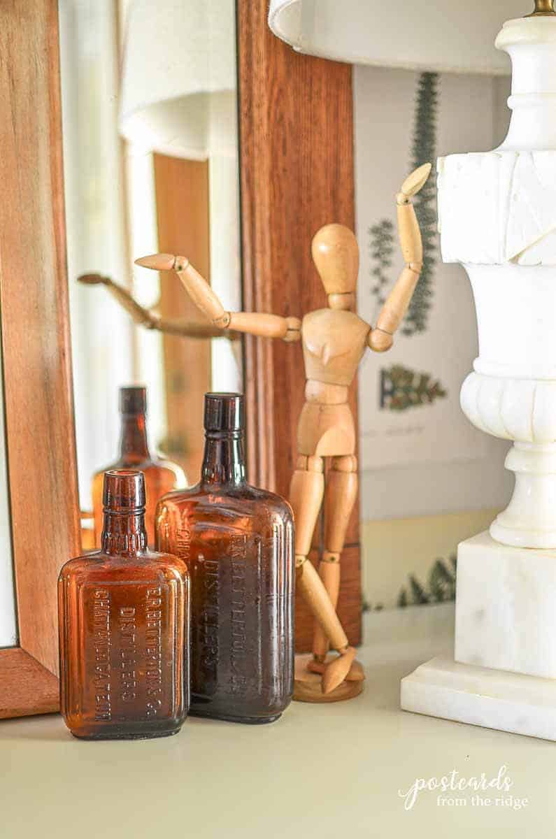 vintage amber bottles