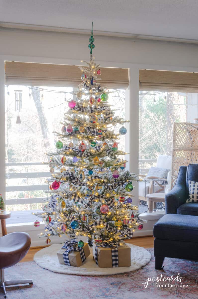 King of Christmas flocked tree