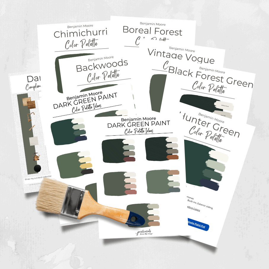 Benjamin Moore dark green color palettes