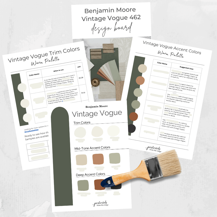 Benjamin Moore vintage vogue color palette bundle