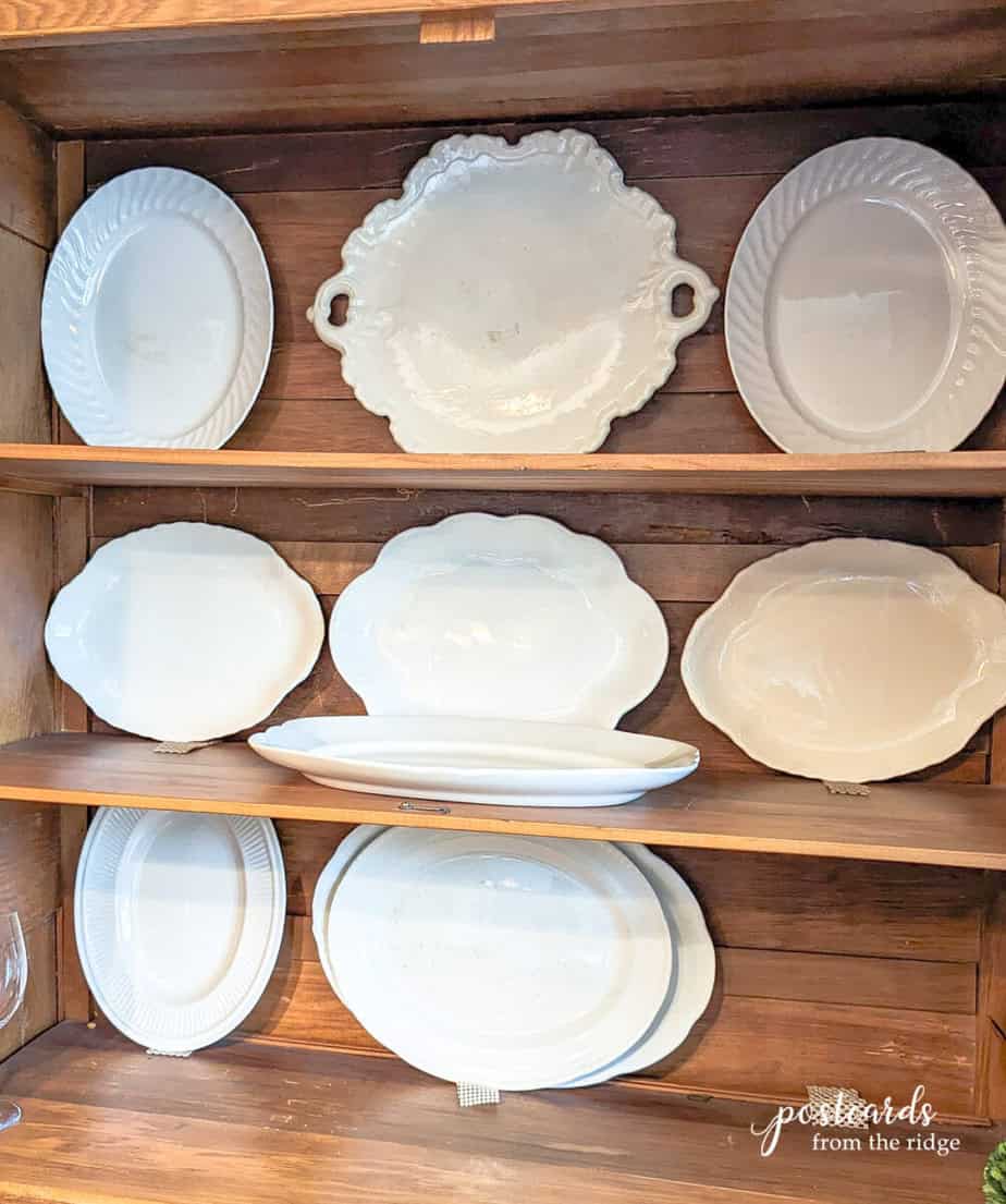 antique white ironstone platters