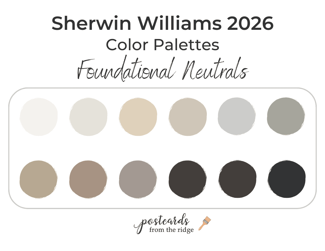 2026 Sherwin Williams colors foundational neutrals