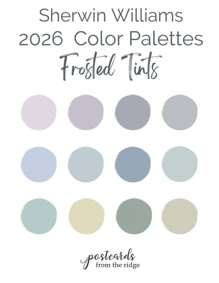 Sherwin Williams 2026 color palette Frosted Tints