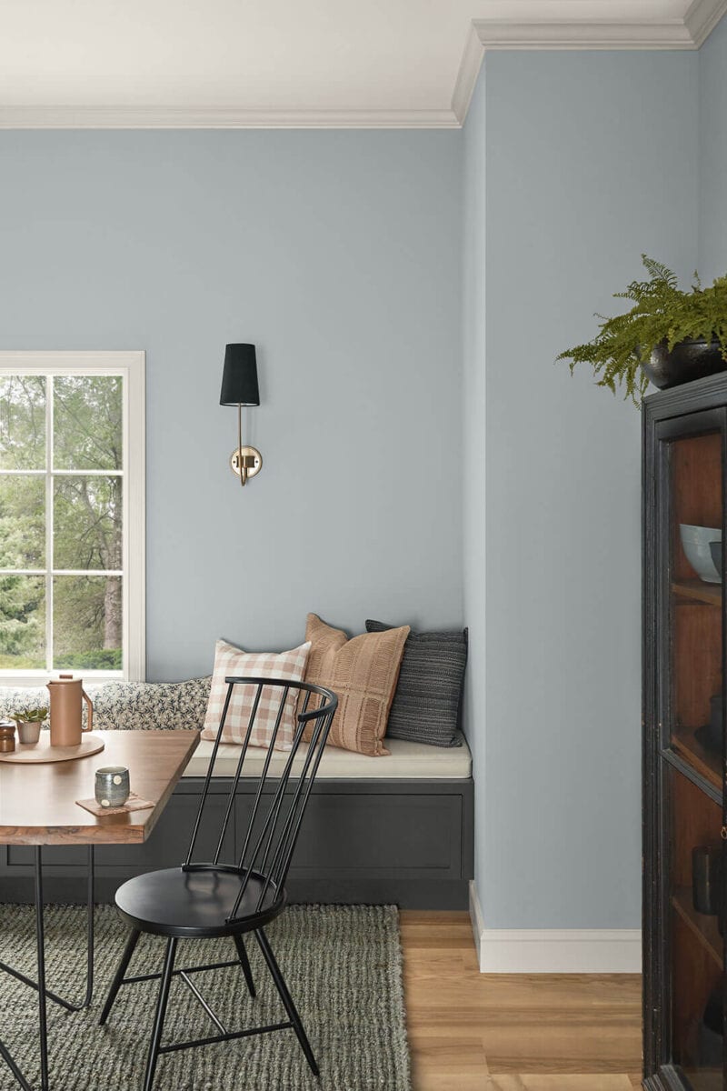 dining room painted with sherwin williams samovar silver