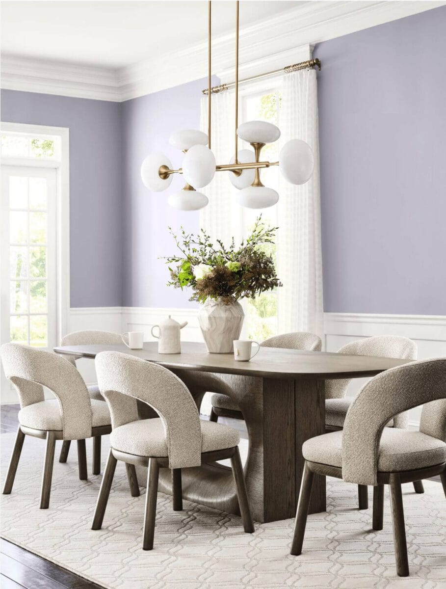 dining room painted with sherwin williams modern lavender
