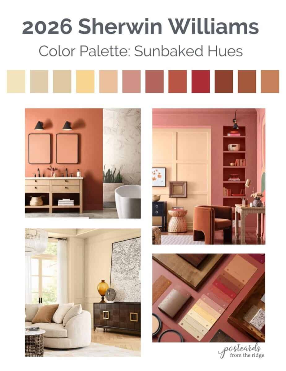 sherwin williams 2026 color palettes sunbaked hues