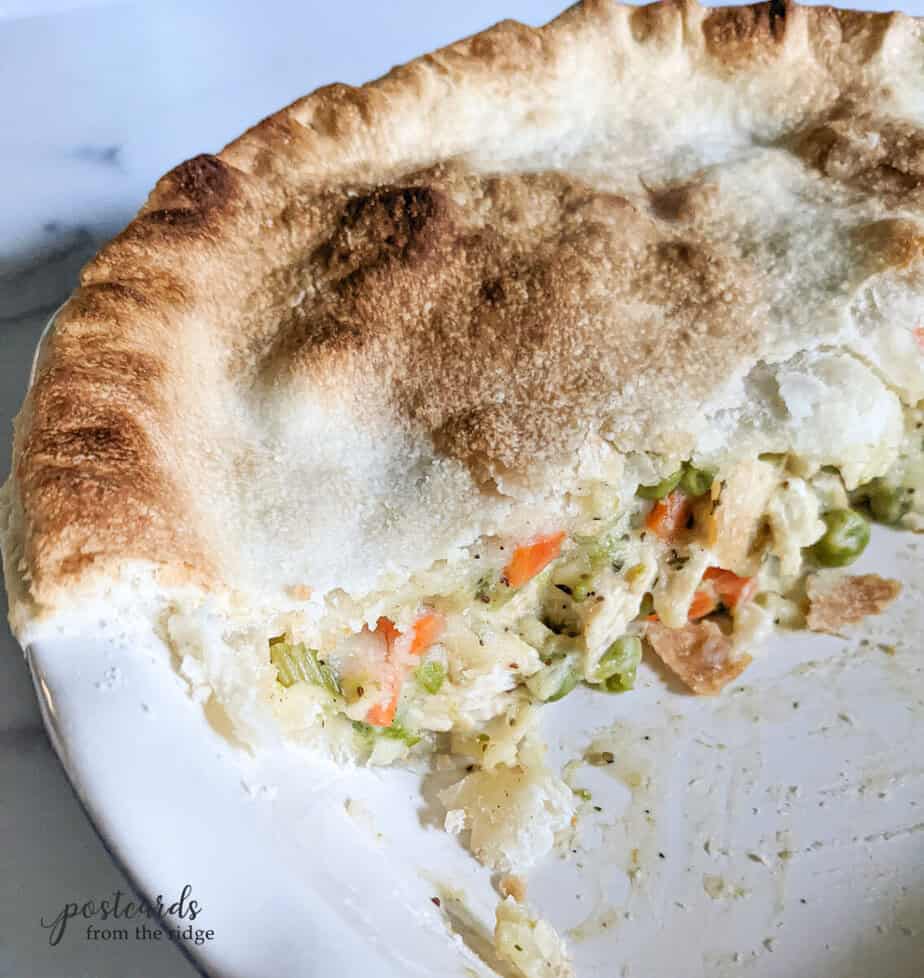 chicken pot pie recipe closeup
