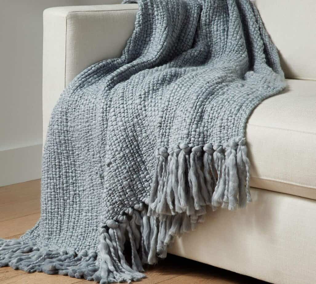 blue throw blanket