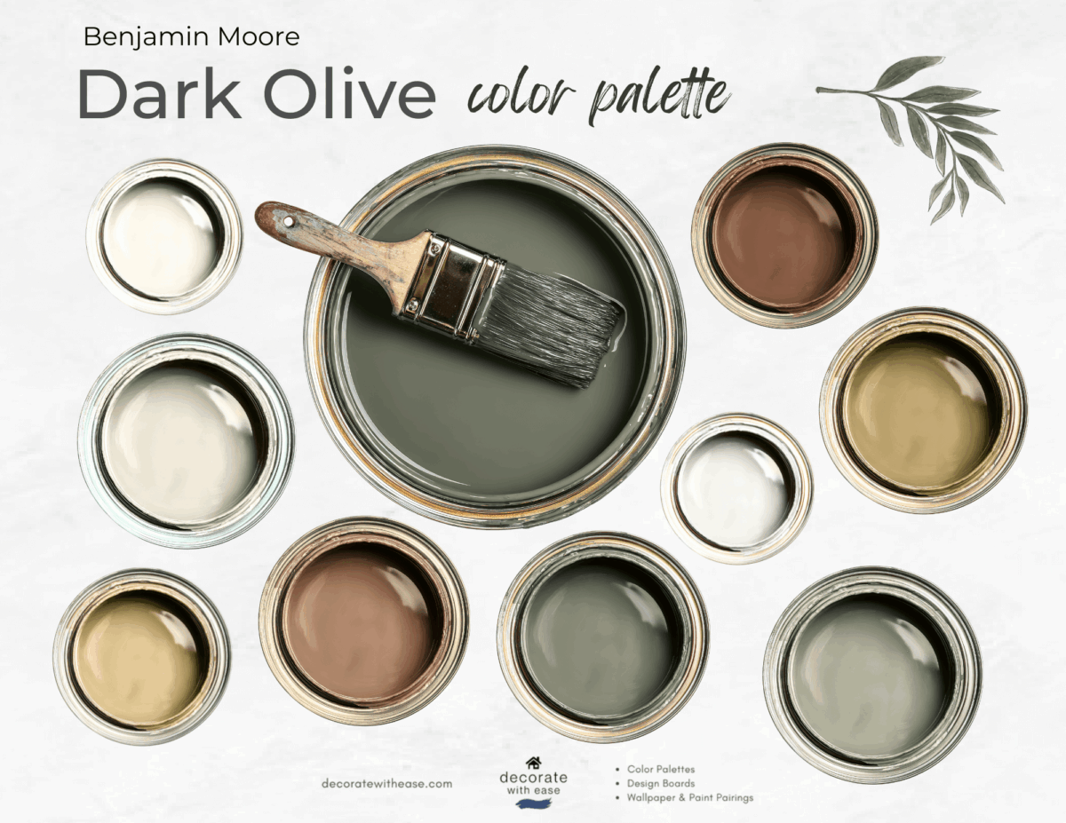 Benjamin Moore Dark Olive Warm Earthy Color Palette