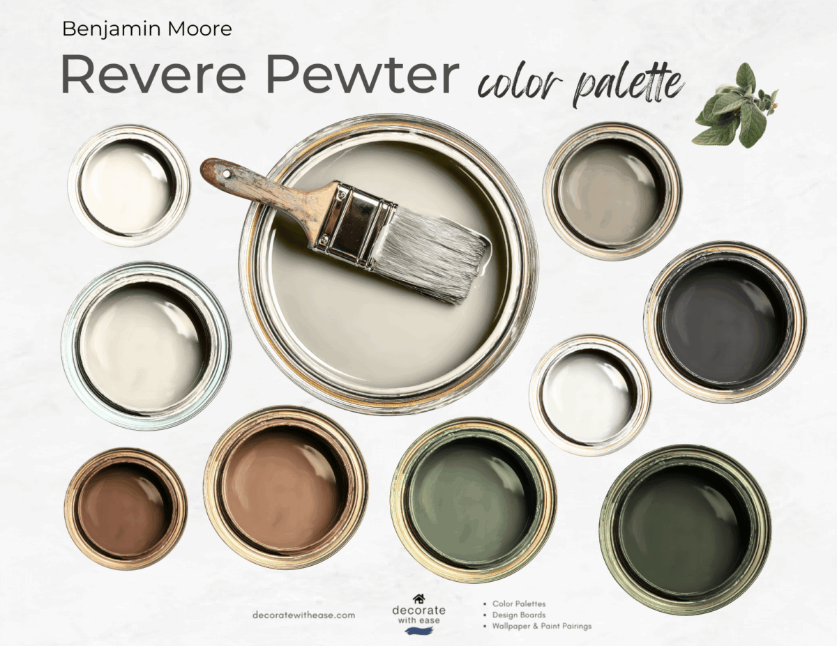 Benjamin Moore Revere Pewter Warm Earthy Color Palette