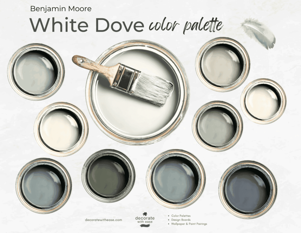 White Dove Paint Color Palette with Blues and Greens