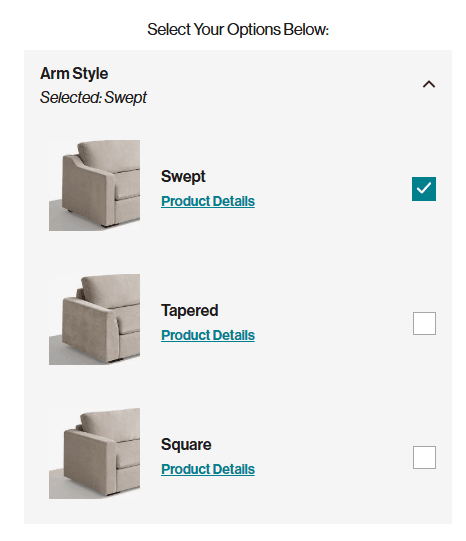lovesac snugg arm style choices