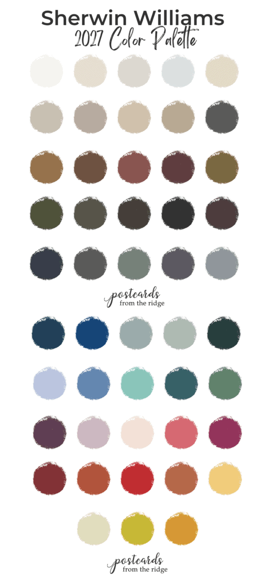 2027 Sherwin Williams paint colors