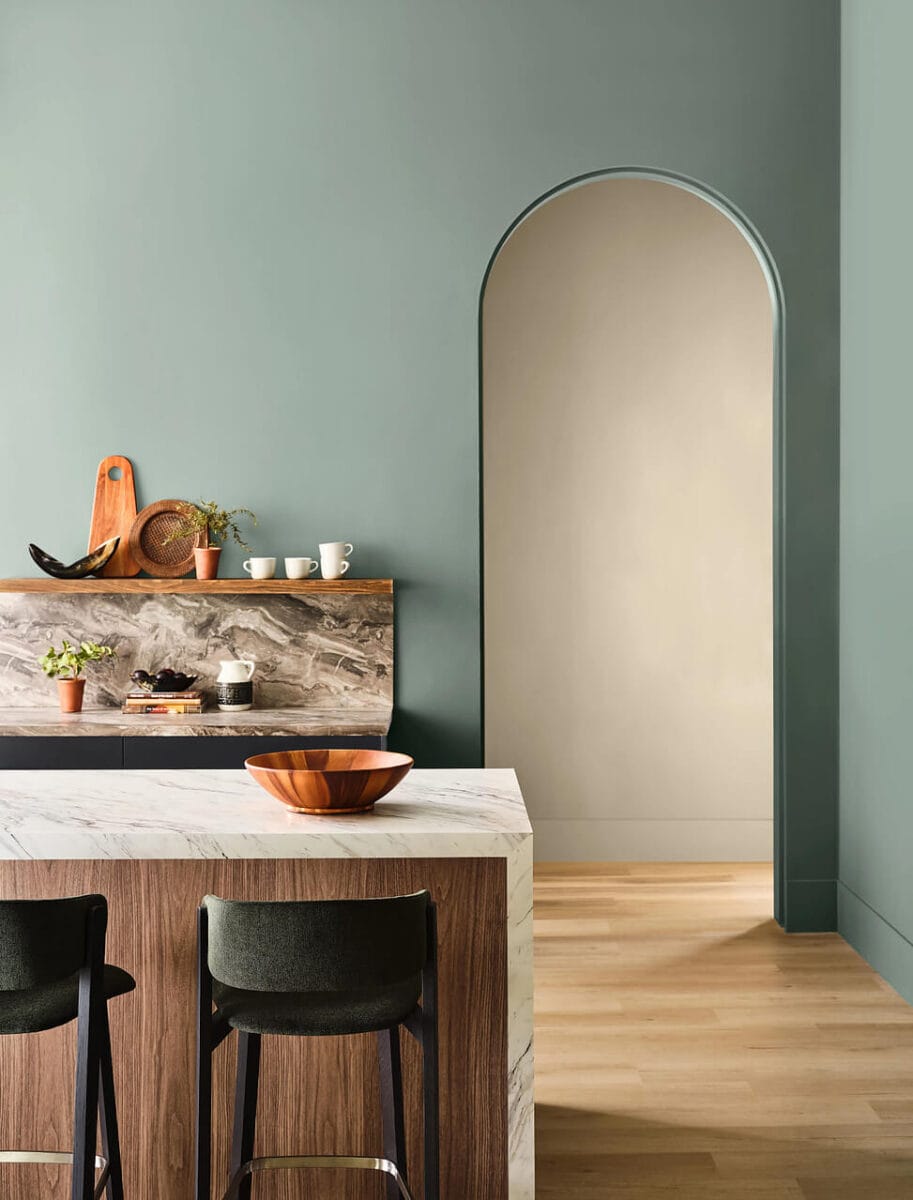 Sherwin Williams Kitchen Wall & Trim Taiga SW 9654 - Hallway Wall & Trim Universal Khaki SW 6150