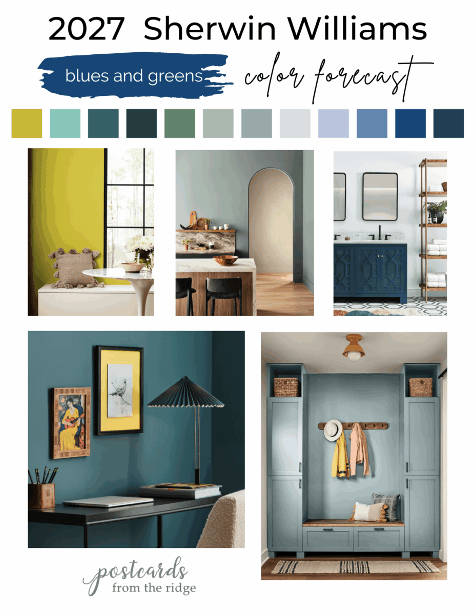 2027 Sherwin Williams Paint Color Forecast blues and greens