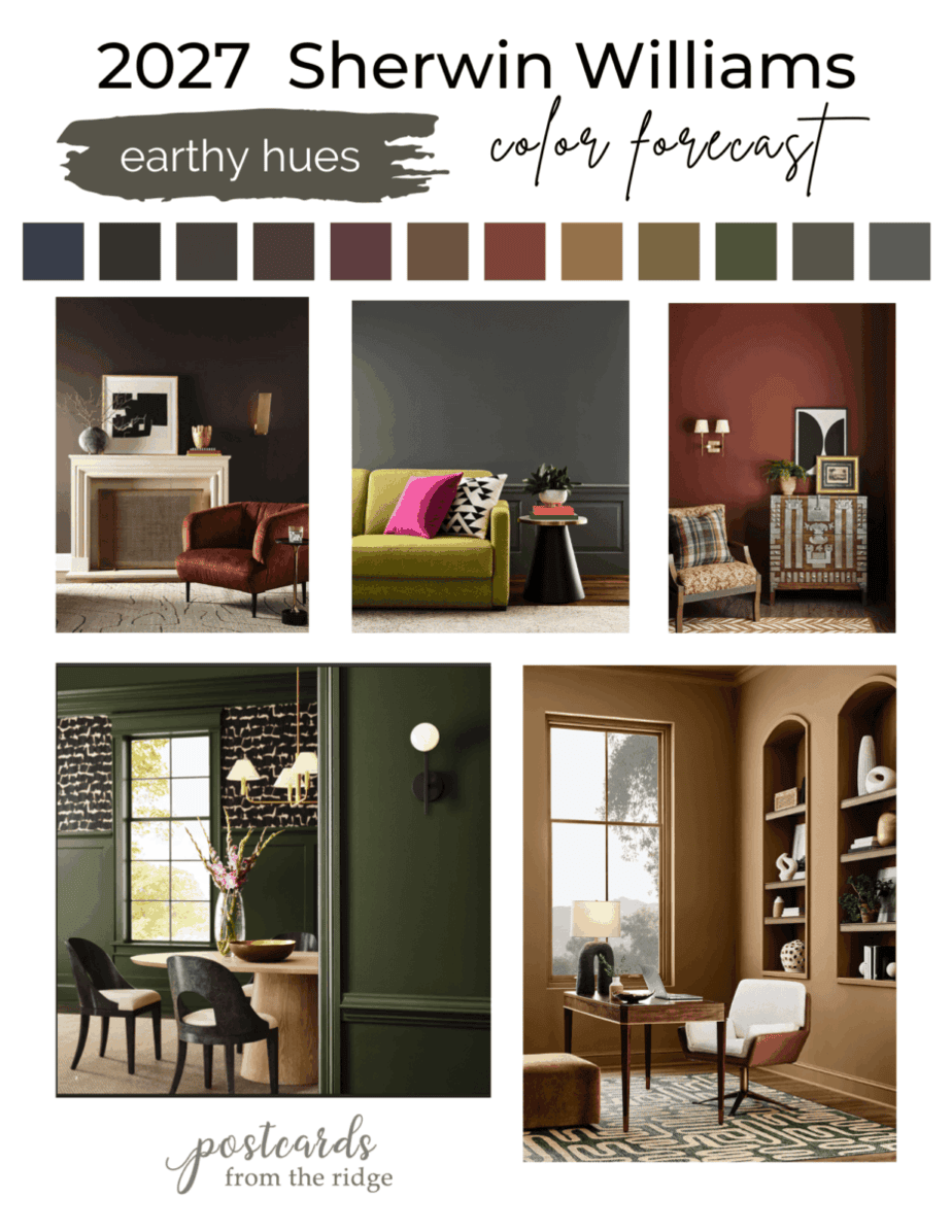 2027 Sherwin Williams Paint Color Forecast earthy hues
