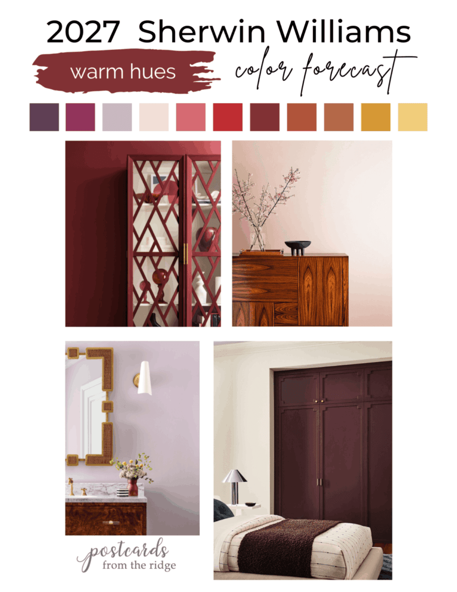 2027 Sherwin Williams Paint Color Forecast warm hues