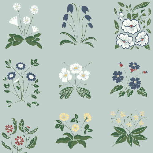 Columnar Millefleur Wallpaper spruce