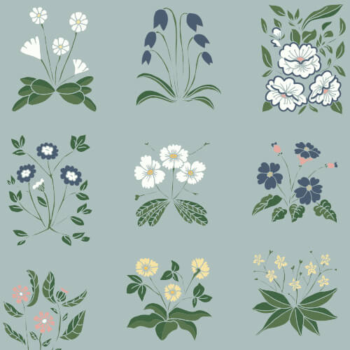 Columnar Millefleur Wallpaper