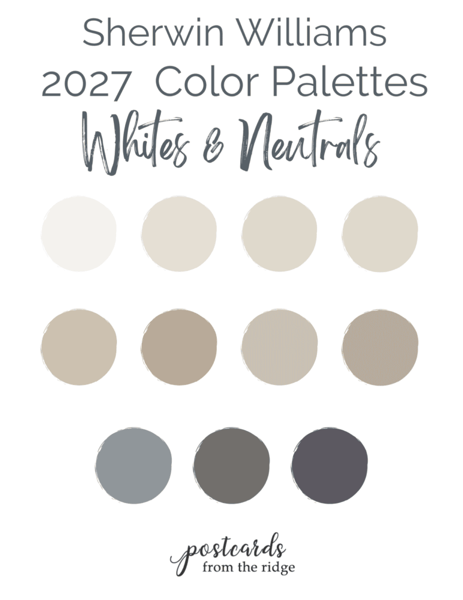 Sherwin Williams 2027 color palette neutals and whites