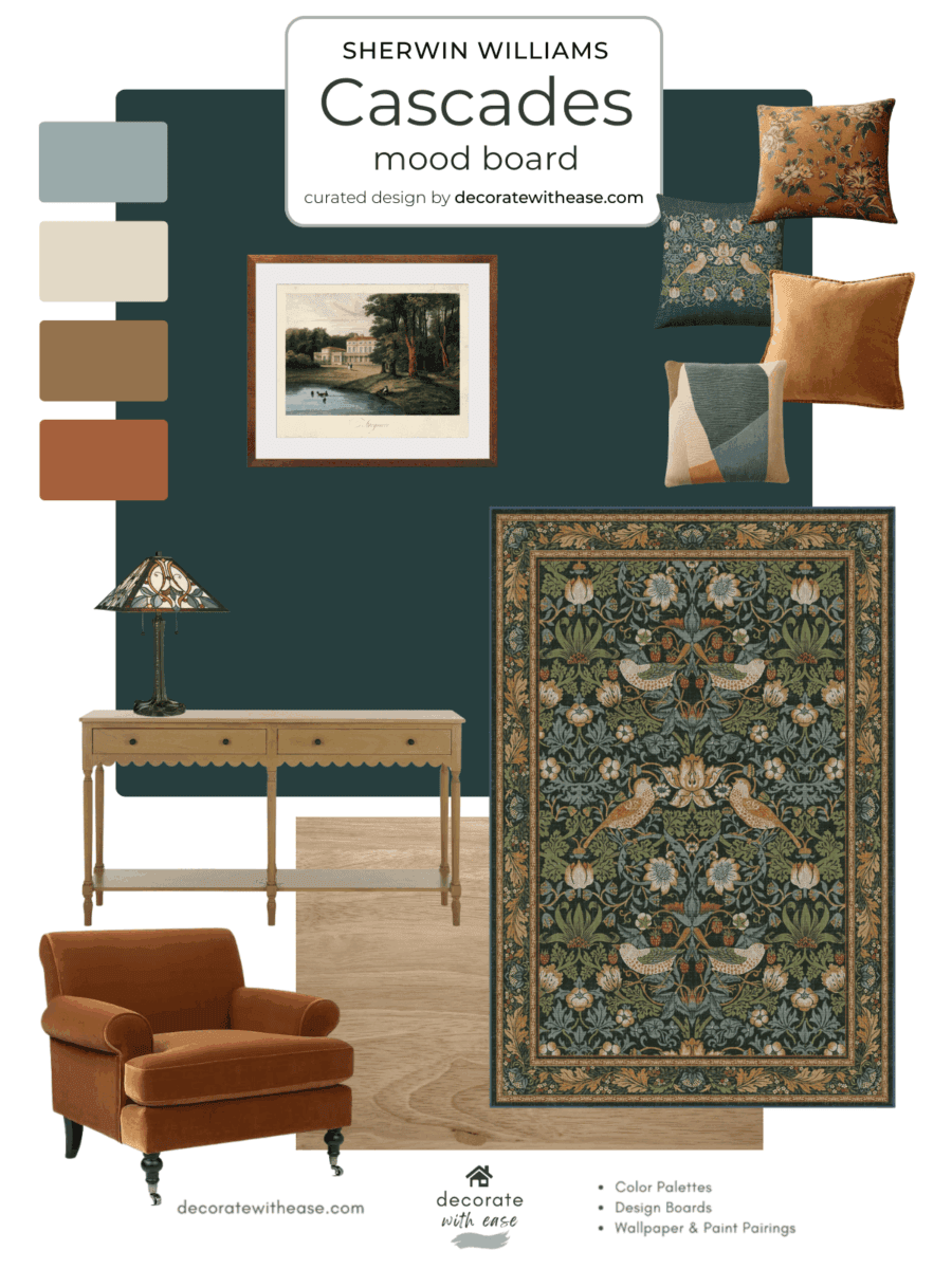 Sherwin Williams Cascades coordinating paint colors and decor