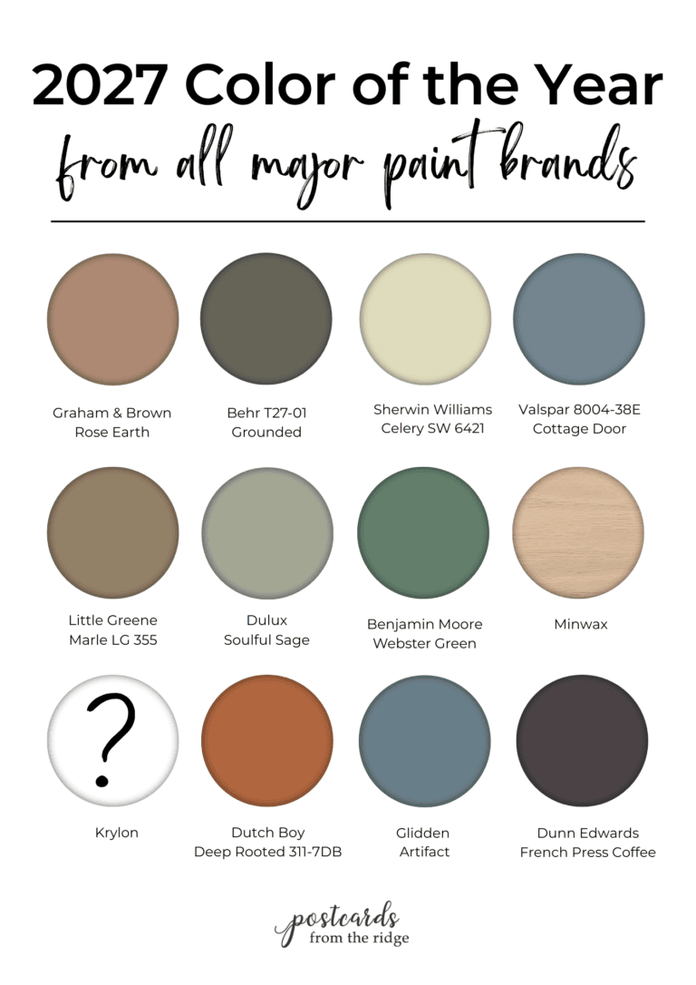 2027 color of the year from all major paint brands